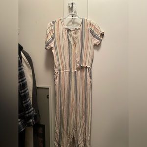 striped jumpsuit w pockets - size 12